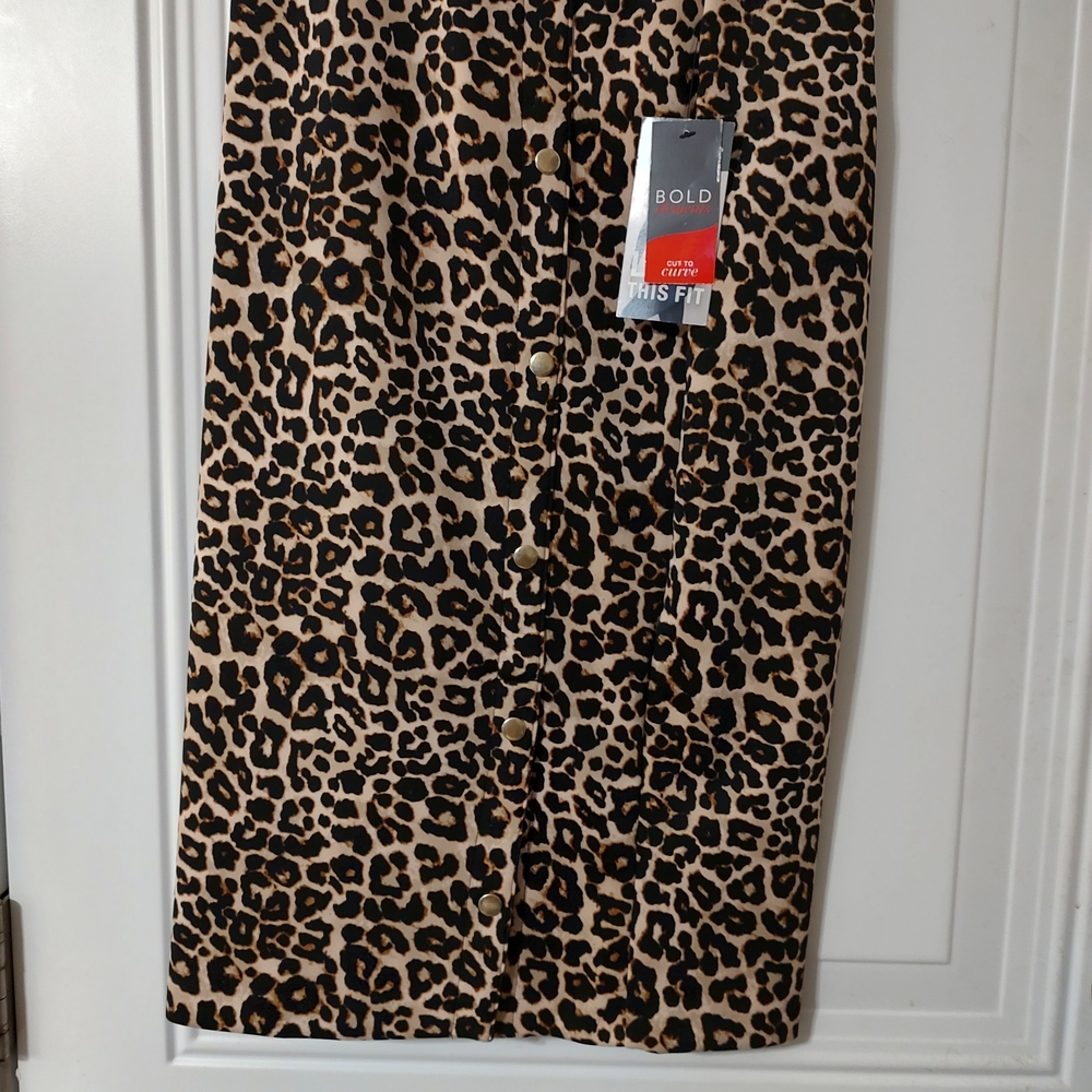 BOLD elements Leopard Print A-Line Skirt - Tan & Black